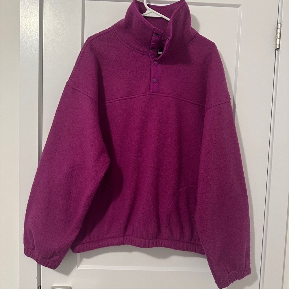Discovery Bay Adventure Wear Vintage Fleece Purple Sweater Size Large Women’s